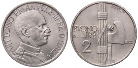 SAVOIA - Vittorio Emanuele III (1900-1943) - 2 Lire 1923 Fascio Pag. 741; Mont. 161 NI Segnetto sul naso
qFDC/FDC