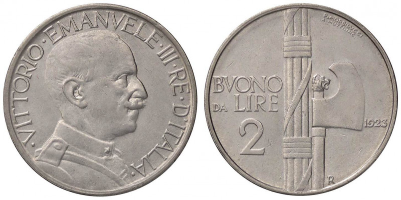 SAVOIA - Vittorio Emanuele III (1900-1943) - 2 Lire 1923 Fascio Pag. 741; Mont. ...