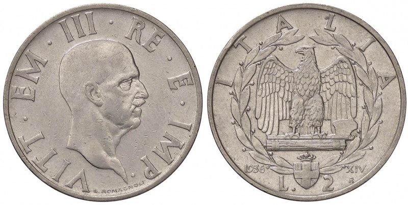 SAVOIA - Vittorio Emanuele III (1900-1943) - 2 Lire 1936 XIV Impero Pag. 754; Mo...
