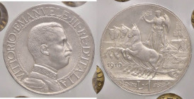 SAVOIA - Vittorio Emanuele III (1900-1943) - Lira 1910 Quadriga lenta Pag. 770; Mont. 196 AG Sigillata Giovanni Gaudenzi
qFDC