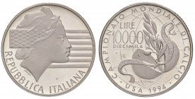 REPUBBLICA ITALIANA - Repubblica Italiana (monetazione in lire) (1946-2001) - 10.000 Lire 1994 - Mondiali di calcio Mont. 47bis R AG In confezione
FS