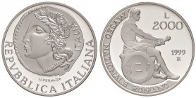 REPUBBLICA ITALIANA - Repubblica Italiana (monetazione in lire) (1946-2001) - 2.000 Lire 1999 Mont. 58bis R AG In confezione
FS
