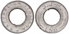 REPUBBLICA ITALIANA - Repubblica Italiana (monetazione in lire) (1946-2001) - 500 Lire 1982 NC AC Senza il tondello centrale
qFDC