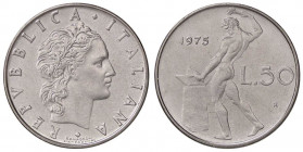 REPUBBLICA ITALIANA - Repubblica Italiana (monetazione in lire) (1946-2001) - 50 Lire 1975 NC AC 7 a uncino e 5 allungata
qFDC