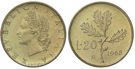 REPUBBLICA ITALIANA - Repubblica Italiana (monetazione in lire) (1946-2001) - 20 Lire 1968 Mont. 12 R BT
FDC