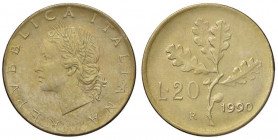 REPUBBLICA ITALIANA - Repubblica Italiana (monetazione in lire) (1946-2001) - 20 Lire 1990 Mont. 42 NC BT senza nome dell'incisore
SPL-FDC