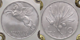 REPUBBLICA ITALIANA - Repubblica Italiana (monetazione in lire) (1946-2001) - 10 Lire 1947 Mont. 4 RRR IT Sigillata Gianfranco Erpini
FDC/qFDC