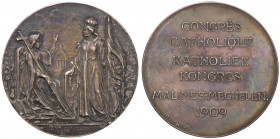MEDAGLIE ESTERE - BELGIO - Leopoldo II (1865-1909) - Medaglia 1909 - Congresso cattolico di Malines AG Opus: Beule Ø 50
SPL