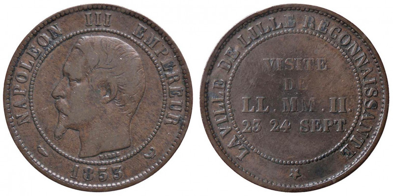 MEDAGLIE ESTERE - FRANCIA - Napoleone III (1852-1870) - Medaglia 1853 - Visita a...