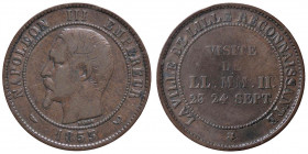MEDAGLIE ESTERE - FRANCIA - Napoleone III (1852-1870) - Medaglia 1853 - Visita a Lille RR AE Opus: Barre Ø 30Del valore di 10 centesimi
MB-BB