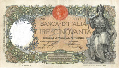 CARTAMONETA - BANCA d'ITALIA - Vittorio Emanuele III (1900-1943) - 50 Lire 28/12/1916 - Buoi Alfa 212; Lireuro 4C RR Stringher/Sacchi Forellini
bel B...