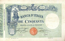 CARTAMONETA - BANCA d'ITALIA - Vittorio Emanuele III (1900-1943) - 50 Lire - Barbetti con matrice 18/06/1926 Alfa 161; Lireuro 3/47 Stringher/Sacchi P...