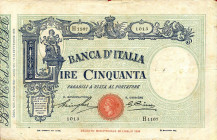 CARTAMONETA - BANCA d'ITALIA - Vittorio Emanuele III (1900-1943) - 50 Lire - Fascetto con matrice 11/06/1930 Alfa 179; Lireuro 5/15 Stringher/Cima Lie...