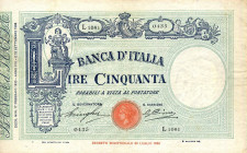 CARTAMONETA - BANCA d'ITALIA - Vittorio Emanuele III (1900-1943) - 50 Lire - Fascetto con matrice 17/02/1930 Alfa 177; Lireuro 5/13 Stringher/Cima For...