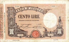 CARTAMONETA - BANCA d'ITALIA - Vittorio Emanuele III (1900-1943) - 100 Lire - Barbetti con matrice 01/02/1913 Alfa 287; Lireuro 15/15 Stringher/Sacchi...
