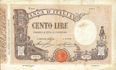 CARTAMONETA - BANCA d'ITALIA - Vittorio Emanuele III (1900-1943) - 100 Lire - Barbetti con matrice 12/09/1924 Alfa 321; Lireuro 15/49 Stringher/Sacchi...