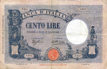CARTAMONETA - BANCA d'ITALIA - Vittorio Emanuele III (1900-1943) - 100 Lire - Barbetti 02/03/1931 - Fascio tipo Azzurrino Alfa 362; Lireuro 18H R Azzo...
