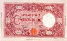 CARTAMONETA - BANCA d'ITALIA - Luogotenenza (1944-1946) - 500 Lire - Barbetti (testina) 01/08/1944 Alfa 466; Lireuro 34A Azzolini/Urbini
BB+