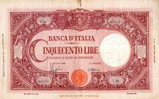 CARTAMONETA - BANCA d'ITALIA - Luogotenenza (1944-1946) - 500 Lire - Barbetti (testina) 17/08/1944 Alfa 467; Lireuro 34B Azzolini/Urbini Piccolo resta...