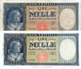 CARTAMONETA - BANCA d'ITALIA - Repubblica Italiana (monetazione in lire) (1946-2001) - 1.000 Lire - Medusa 20/03/1947 e 25/09/1961 Lotto di 2 bigliett...