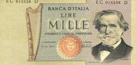 CARTAMONETA - BANCA d'ITALIA - Repubblica Italiana (monetazione in lire) (1946-2001) - 1.000 Lire - Verdi 2° tipo 05/08/1975 Alfa 721; Lireuro 56D Car...