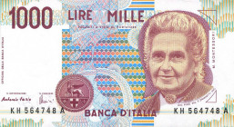 CARTAMONETA - BANCA d'ITALIA - Repubblica Italiana (monetazione in lire) (1946-2001) - 1.000 Lire - Montessori 19/08/1998 Alfa 739B; Lireuro 58H Fazio...