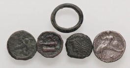 LOTTI - Greche Lotto di 4 monete, assieme a una premoneta celtica
MB