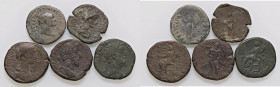 LOTTI - Imperiali 3 sesterzi e 2 assi Lotto di 5 monete
med. MB
