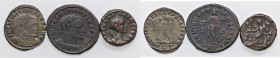 LOTTI - Imperiali Follis di Costanzo Cloro e Licinio I, tetradracma di Claudio II Lotto di 3 monete
med. BB
