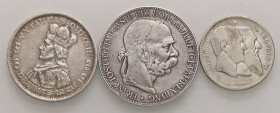 LOTTI - Estere AUSTRIA - 5 corone 1900, Belgio 2 franchi 1880, Lituania 5 lati 1936 Lotto di 3 monete
MB÷qSPL