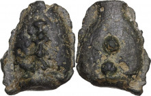 Greek Italy. Uncertain Umbria or Etruria. AE Cast Sextans, 3rd century BC. Obv. Club. Rev. Two pellets. Vecchi ICC 199; HN Italy 54. AE. 31.37 g. 35.0...