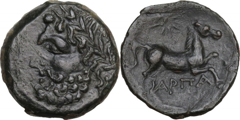 Greek Italy. Northern Apulia, Arpi. AE 17 mm. c. 325-275 BC. Obv. Laureate head ...