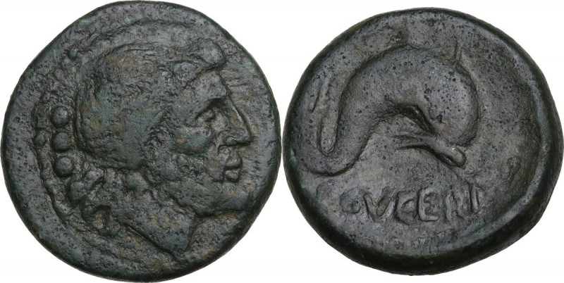 Greek Italy. Northern Apulia, Luceria. AE Teruncius, c. 211-200 BC. Obv. Laureat...