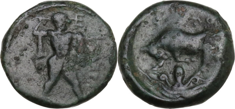 Greek Italy. Northern Lucania, Posidonia. AE 12.5 mm. c. 420 -390 BC. Obv. Posei...