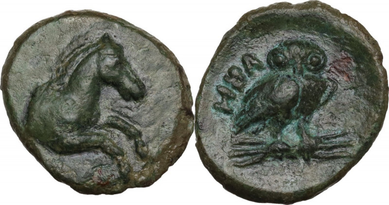 Greek Italy. Southern Lucania, Heraclea. AE 14 mm. c. 276-250 BC. Obv. Forepart ...