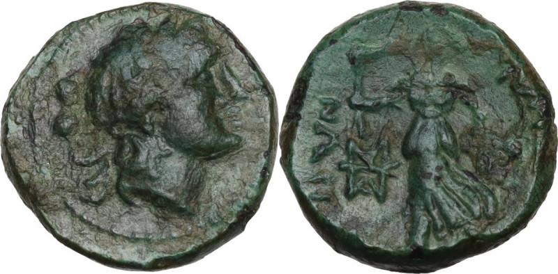 Greek Italy. Bruttium, Petelia. AE Sextans, 2nd century BC. Obv. Laureate head o...