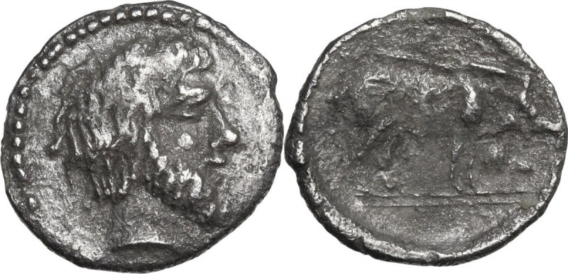 Sicily. Abakainon. AR Litra, 420-410 BC. Obv. Bearded head of Zeus right. Rev. [...