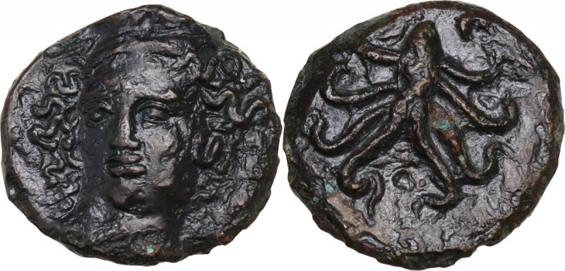 Sicily. Syracuse. Dionysios I (405-367 BC). AE Tetras, c. 405 BC. Obv. Facing he...