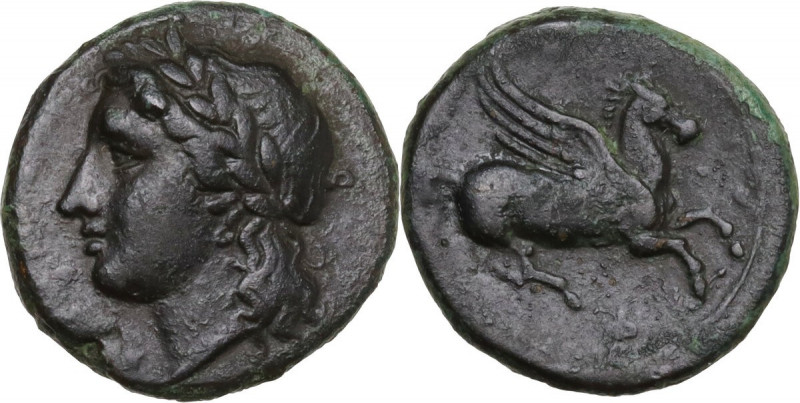 Sicily. Syracuse. Agathokles (317-289 BC). AE 14 mm, 310-305 BC. Obv. Laureate h...
