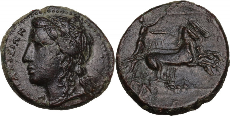 Sicily. Syracuse. Hiketas (287-278 BC). AE Hemilitron. Obv. ΣΥΡΑΚΟΣΙΩΝ. Head of ...