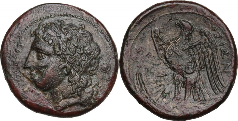 Sicily. Syracuse. Hiketas (287-278 BC). AE 24.5 mm. Obv. [ΔIOΣ EΛΛANIOY] Laureat...