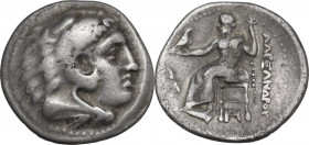 Continental Greece. Kings of Macedon. Alexander III "the Great" (336-323 B.C.). AR Drachm, Miletos mint. Struck under Philoxenos, c. 325-323 BC. Obv. ...