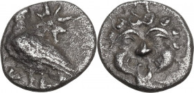 Greek Asia. Troas, Abydos. AR Obol, 480-450 BC. Obv. Eagle standing left, ethnic below, star above. Rev. Facing gorgoneion. SNG Cop. 5. AR. 0.51 g. 8....