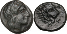 Greek Asia. Troas, Antandros. AE 11 mm, 440-400 BC. Obv. Laureate head of Apollo right. Rev. ANT[AN]. Head of lion right. BMC 8; SNG Cop. 218. AE. 1.5...