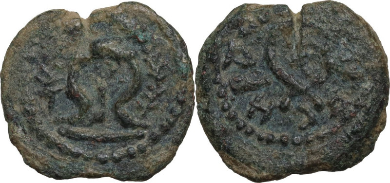 Greek Asia. Judaea. Herod I, the Great (40-4 BC). AE Two Prutot, c. 37-4 BC. Obv...