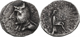 Greek Asia. Kings of Parthia. Phriapatios to Mithradates I (c. 185-132 BC). AR Drachm. Hekatompylos mint. Obv. Head left, wearing bashlyk. Rev. Archer...