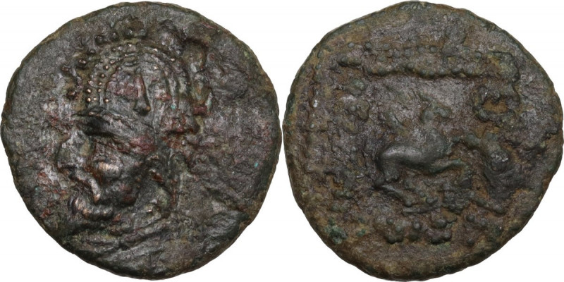 Greek Asia. Kings of Parthia. Sinatrukes (93-69 BC). AE Tetrachalkon. Ekbatana m...