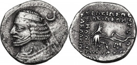 Greek Asia. Kings of Parthia. Orodes II (57-38 BC). AR Drachm. Mithradatkart mint. Obv. Diademed and draped bust left, wearing short beard and torque;...