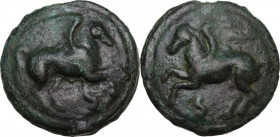 Apollo/Apollo series. AE Cast Semis, c. 275-270 BC. Obv. Pegasus flying right; below, S. Rev. Pegasus flying left; below, S. Cr. 18/2; HN Italy 280. A...
