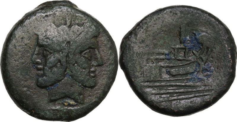 Sextantal series. AE As, after 211 BC. Obv. Laureate head of Janus; above, I. Re...